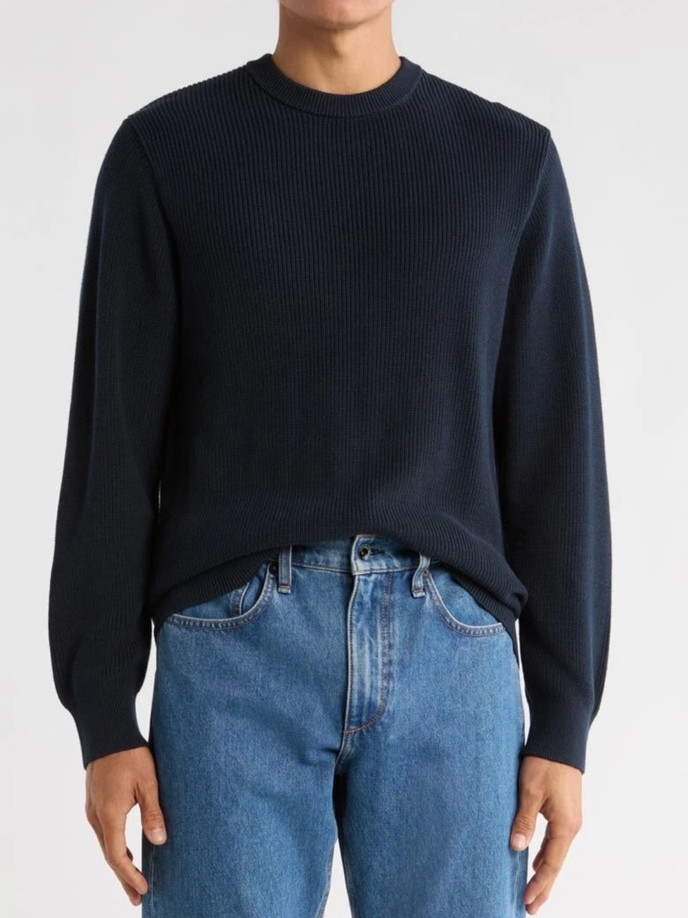 rag & bone Curtis Cotton Crew Sweater Salute Navy XL
